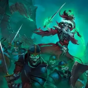 Mô tả hình ảnh về gameplay của Undead Horde với nhân vật chính đang điều khiển đội quân thây ma chiến đấu với kẻ thù.