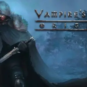 Mô tả hình ảnh: Hình ảnh giới thiệu game Vampire's Fall với nhân vật chính đang chiến đấu với quái vật.
