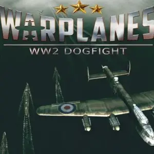 Mô tả hình ảnh: Hình ảnh game Warplanes: WW2 Dogfight với một chiếc máy bay chiến đấu đang bay trên bầu trời