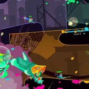 Mô tả ảnh: Hình ảnh giao diện game What the Fish? với một chú cá đang cầm súng