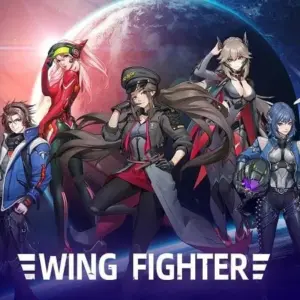 Mô tả hình ảnh: Hình ảnh giao diện game Wing Fighter với chiến cơ đang bay giữa không gian đầy sao