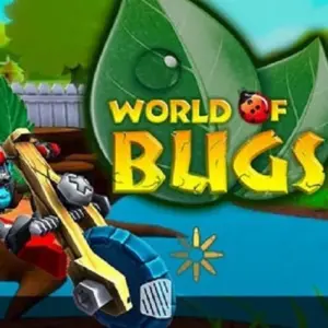 Mô tả ảnh: Hình ảnh quảng bá game World of Bugs với hình ảnh một chú bọ đang cầm súng