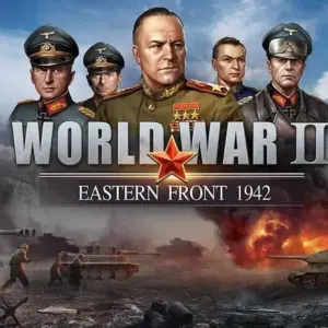 Mô tả ảnh: Hình ảnh giao diện game World War 2: WW2 Strategy Games với hình ảnh xe tăng và binh lính.