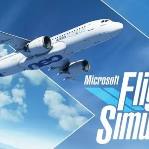 Mô tả hình ảnh: Giao diện game X-Plane Flight Simulator với hình ảnh máy bay trên bầu trời