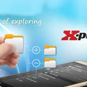 Mô tả ảnh: Giao diện chính của ứng dụng X-plore File Manager với hai cửa sổ duyệt file.