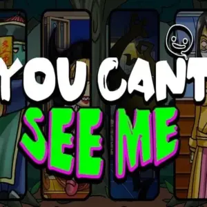 Mô tả hình ảnh: Giao diện chính của game You Can't See Me với hình ảnh một căn nhà u ám