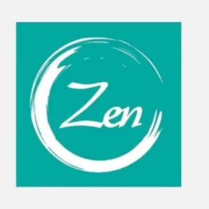 Mô tả ảnh: Giao diện ứng dụng Zen Radio với nền màu xanh dương và logo ứng dụng.