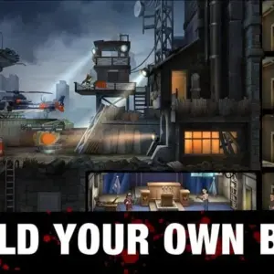 Mô tả hình ảnh về giao diện game Zero City với căn cứ được xây dựng kiên cố