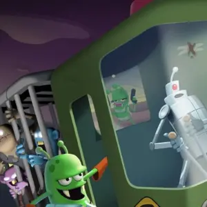 Mô tả hình ảnh về giao diện game Zombie Catchers với nhân vật chính đang chuẩn bị bắt zombie