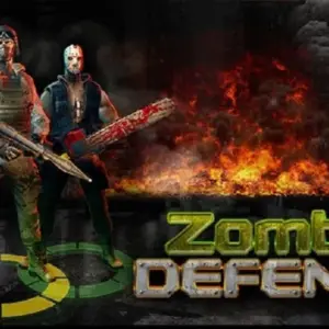 Mô tả ảnh: Giao diện game Zombie Defense với bầy zombie đang tấn công