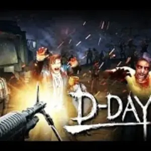 Mô tả hình ảnh: Giao diện game Zombie Hunter D-Day2 với hình ảnh nhân vật chính đang cầm súng chuẩn bị chiến đấu với zombie.